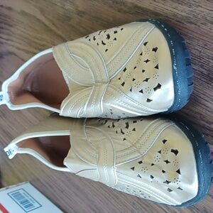 J'Adior Authentic Sneakers Women Sz 41 (11)  Gold Leather Slip On Designer Dior